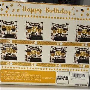 Gold and Black Birthday Party Kit